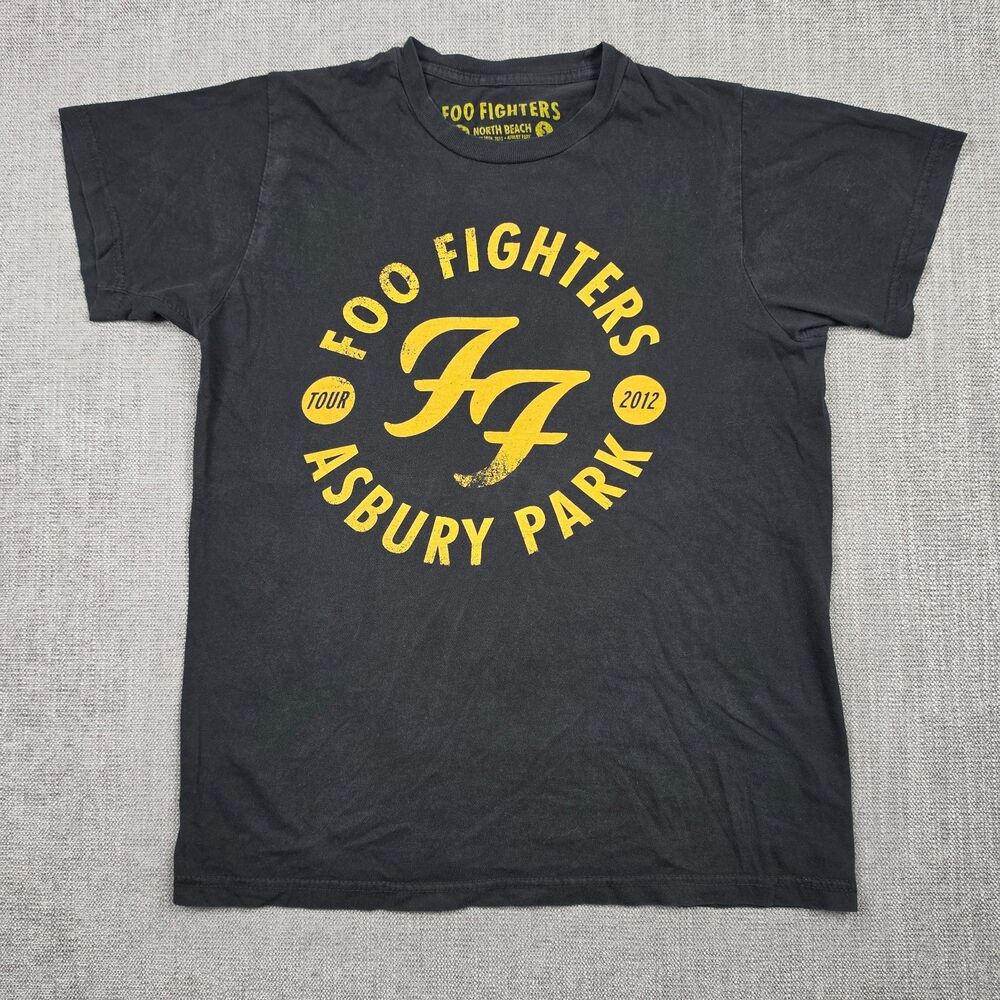 Foo Fighters Shirt Mens Small Black 2012 Asbury Park Tour Concert Graphic Tee